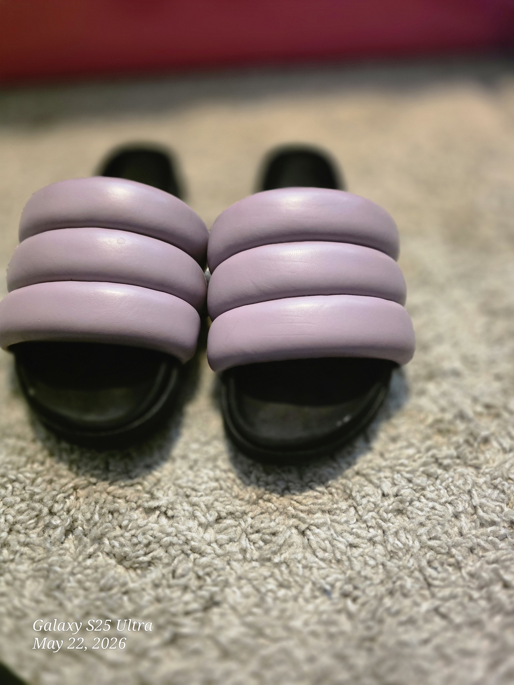 ROAM Lilac Puff Strap Slide Sandals